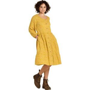 TOAD&CO manzana tiered long sleeve dress in pike ditsy print Size S